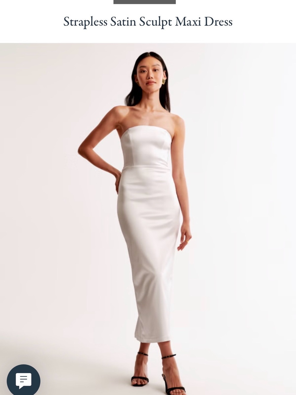 Abercrombie & Fitch Strapless Satin Maxi Dress - White